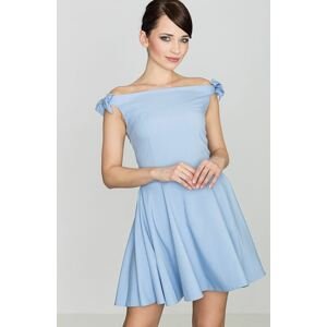 Modré šaty s mašličkami na ramenou K170 Blue Velikost: M