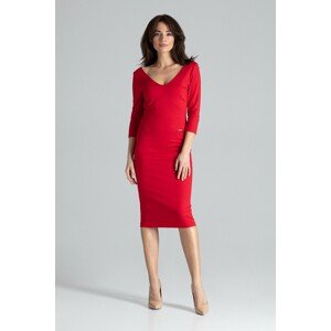 ELEGANTNÍ POUZDROVÉ ŠATY K476 RED Velikost: XL