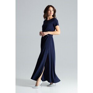 DLOUHÉ ELEGANTNÍ ŠATY L042 NAVY Velikost: M