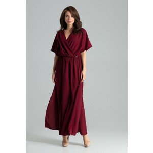 DLOUHÉ ELEGANTNÍ ŠATY L055 DEEP RED Velikost: L