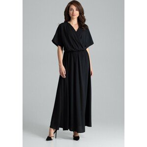 DLOUHÉ ELEGANTNÍ ŠATY L055 BLACK Velikost: 2XL