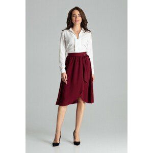 SUKNĚ S ELEGANTNÍ SPONOU L060 DEEP RED Velikost: XL