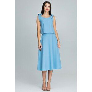 SET ELEGANTNÍ SUKNĚ A TOP M578 BLUE Velikost: M