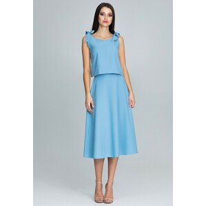 SET ELEGANTNÍ SUKNĚ A TOP M578 BLUE Velikost: S