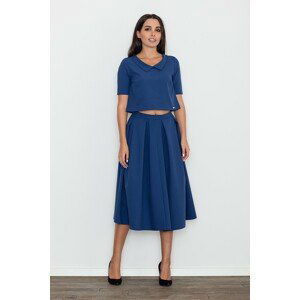 SET CROP TOP + DLOUHÁ SUKNĚ M579 NAVY Velikost: M