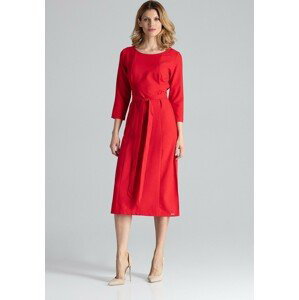 Červené šaty s mašlí M631 Red Velikost: XL