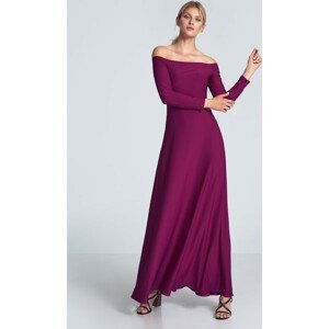 FUCHSIOVÉ MAXI ŠATY S ODHALENÝMI RAMENY M707 FUCHSIA Velikost: XL