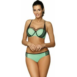 MINTOVÉ BIKINY S ČERNÝMI LEMY CHARLOTTE SEAFOAM GLOW M-495 (1) Velikost: S