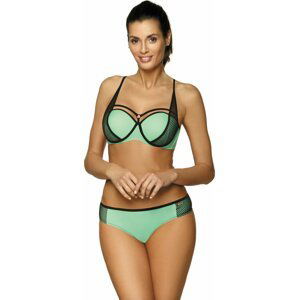 MINTOVÉ BIKINY S ČERNÝMI LEMY CHARLOTTE SEAFOAM GLOW M-495 (1) Velikost: M