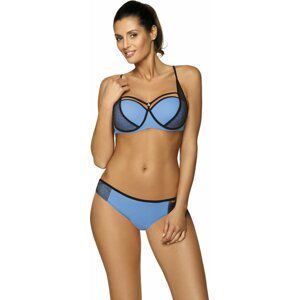 SVĚTLE MODRÉ BIKINY S ČERNÝMI LEMY CHARLOTTE ZAFFIRO M-495 (2) Velikost: 2XL