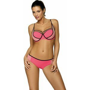 RŮŽOVÉ BIKINY S ČERNÝMI LEMY CHARLOTTE PETUNIA M-495 (9) Velikost: M