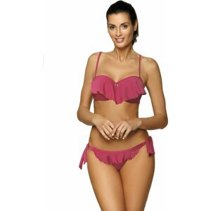 RŮŽOVÉ BIKINY S VOLÁNEM MEREDITH ROSE PINK M-467 (8) Velikost: L