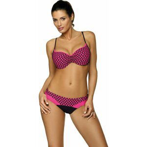 TMAVĚ RŮŽOVÉ PUNTÍKATÉ BIKINY ROSALINE MALIBU M-490 (3) Velikost: M