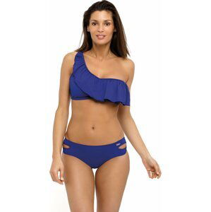 TMAVĚ MODRÉ BIKINY S VOLÁNEM SHARON MAZARINE M-539 (2) Velikost: M