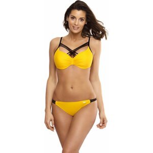 ŽLUTÉ PUSH-UP BIKINY S OZDOBNÝMI PRUHY VE VÝSTŘIHU ELECTRA SAFFRON M-542 (3) Velikost: S