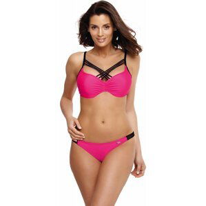 TMAVĚ RŮŽOVÉ PUSH-UP BIKINY S OZDOBNÝMI PRUHY VE VÝSTŘIHU ELECTRA POPSTAR M-542 (9) Velikost: XL