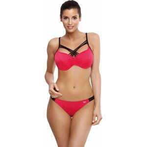 TMAVĚ RŮŽOVÉ BIKINY S ČERNÝMI PÁSKY ELECTRA FRESIA M-542 (8) Velikost: XL