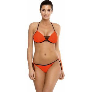 ORANŽOVÉ BIKINY S ČERNÝM LEMOVÁNÍM JANETTE DINASTY M-547 (7) Velikost: S