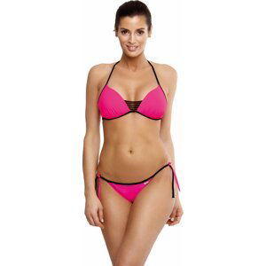 TMAVĚ RŮŽOVÉ BIKINY S ČERNÝM LEMOVÁNÍM JANETTE ROSA SHOCKING M-547 (9) Velikost: S