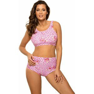 RŮŽOVÉ BIKINY S KVĚTINAMI ASANI M-723 (3) Velikost: 36