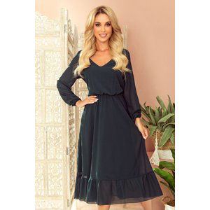 ZELENÉ ELEGANTNÍ MIDI ŠATY EVELI 304-2 Velikost: 2XL