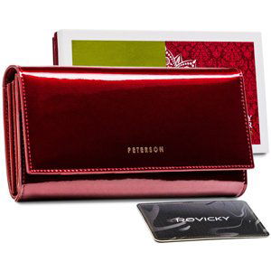 PETERSON DÁMSKÁ KLASICKÁ PENĚŽENKA - ČERVENÁ LESK Y132 PTN BC-403-1582 RED Velikost: ONE SIZE