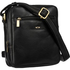 ČERNÁ KOŽENÁ PÁNSKÁ MESSENGER TAŠKA [DH] PTN TB-709-COM BLACK Velikost: ONE SIZE