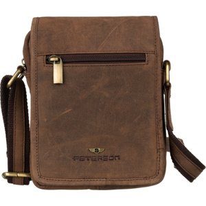 PETERSON HNĚDÁ KOŽENÁ MESSENGER TAŠKA S KAPSAMI PTN-504-TGH-3011 D.BROWN Velikost: ONE SIZE