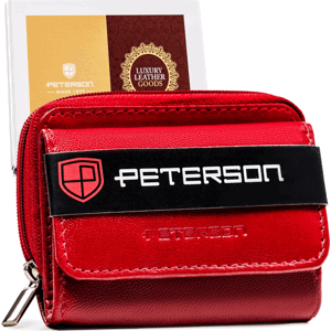 PETERSON ČERVENÁ MALÁ KOŽENÁ PENĚŽENKA Y397 [DH] PTN RD-210-GCL Velikost: ONE SIZE