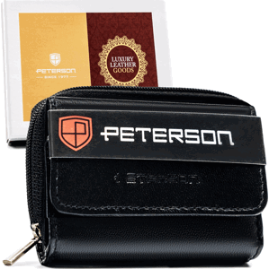 PETERSON ČERNÁ MALÁ KOŽENÁ PENĚŽENKA Y399 [DH] PTN RD-210-GCL Velikost: ONE SIZE