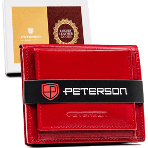 PETERSON ČERVENÁ MALÁ KOŽENÁ PENĚŽENKA Y368 [DH] PTN RD-220-GCL Velikost: ONE SIZE