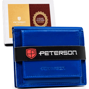 PETERSON MODRÁ MALÁ KOŽENÁ PENĚŽENKA Y389 [DH] PTN RD-220-MCL Velikost: ONE SIZE