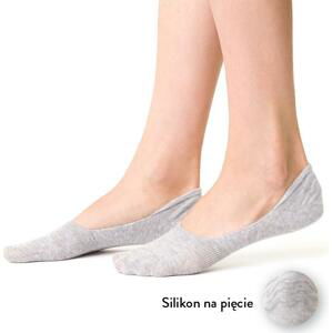 ŠEDÉ MELANŽ PONOŽKY ŤAPKY ART.058 DJ007,  LIGHT GRAY MELANGE Velikost: 35-37