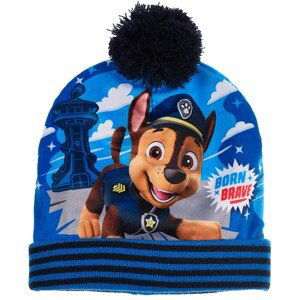 PAW PATROL MODRÁ ČEPICE S TMAVOU BAMBULÍ Velikost: 52