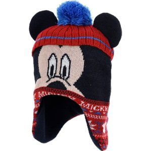 ČERNO-ČERVENÁ ZIMNÍ ČEPICE VE TVARU MICKEY MOUSE Velikost: 48