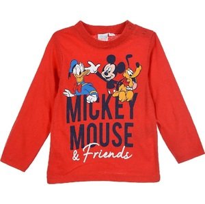 ČERVENÉ TRIČKO MICKEY MOUSE DISNEY S DLOUHÝM RUKÁVEM Velikost: 81