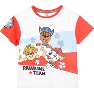 BÍLO-ČERVENÉ CHLAPECKÉ TRIČKO  PAW PATROL Velikost: 104