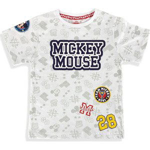 BÍLÉ CHLAPECKÉ TRIČKO S POTISKEM MICKEY MOUSE DISNEY Velikost: 98