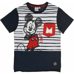 MICKEY MOUSE CHLAPECKÉ MODRÉ PRUHOVANÉ TRIČKO Velikost: 128