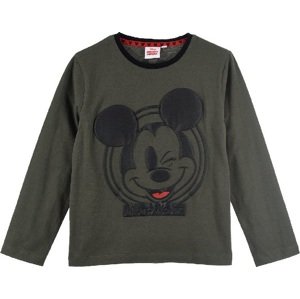 KHAKI CHLAPECKÉ TRIČKO S DLOUHÝM RUKÁVEM MICKEY MOUSE Velikost: 128