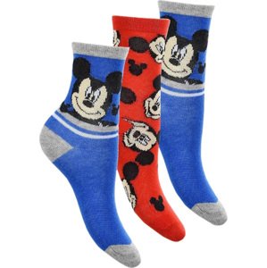 CHLAPECKÝ SET PONOŽEK MICKEY MOUSE - MODRÁ-ČERVENÁ-MODRÁ Velikost: 27/30