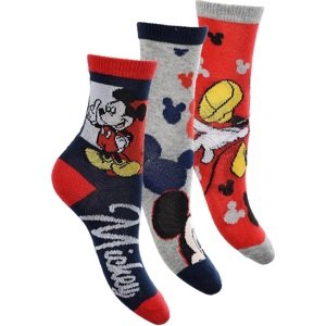 TROJBALENÍ CHLAPECKÝCH PONOŽEK MICKEY DISNEY - MODRÁ/ŠEDÁ/ČERVENÁ Velikost: 23/26