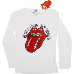 ROLLING STONES BÍLÁ DÍVČÍ HALENKA S POTISKEM Velikost: L