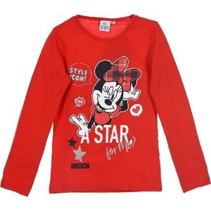 DISNEY MINNIE MOUSE ČERVENÉ TRIČKO S DLOUHÝM RUKÁVEM Velikost: 116