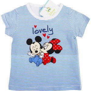 MINNIE MOUSE DĚTSKÉ MODRÉ PRUHOVANÉ TRIČKO LOVELY Velikost: 81