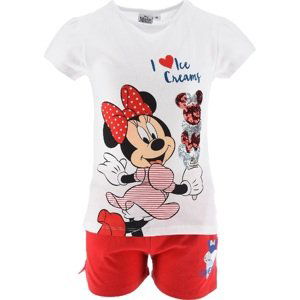 BÍLO-ČERVENÝ DÍVČÍ LETNÍ SET MINNIE MOUSE DISNEY Velikost: 98