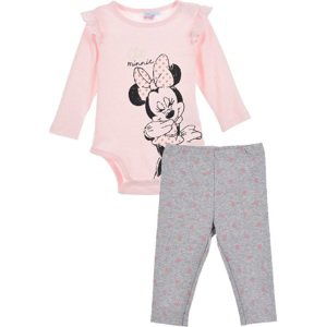 RŮŽOVO-ŠEDÝ SET BODY A LEGÍNŮ MINNIE MOUSE Velikost: 86