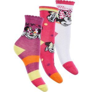 3-PACK DISNEY MINNIE MOUSE RŮŽOVÉ DÍVČÍ PONOŽKY Velikost: 27/30