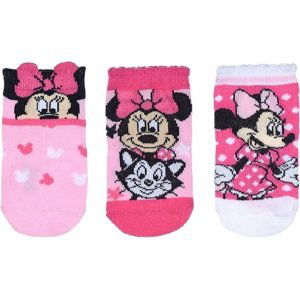 DÍVČÍ SET PONOŽEK MINNIE MOUSE - RŮŽOVÁ/BÍLÁ Velikost: 56/58