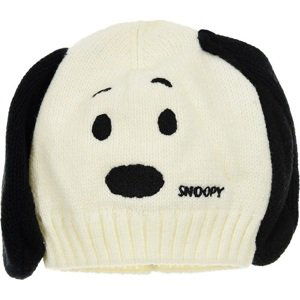 SNOOPY ZIMNÍ ČEPICE S OUŠKAMA BÍLÁ Velikost: 48